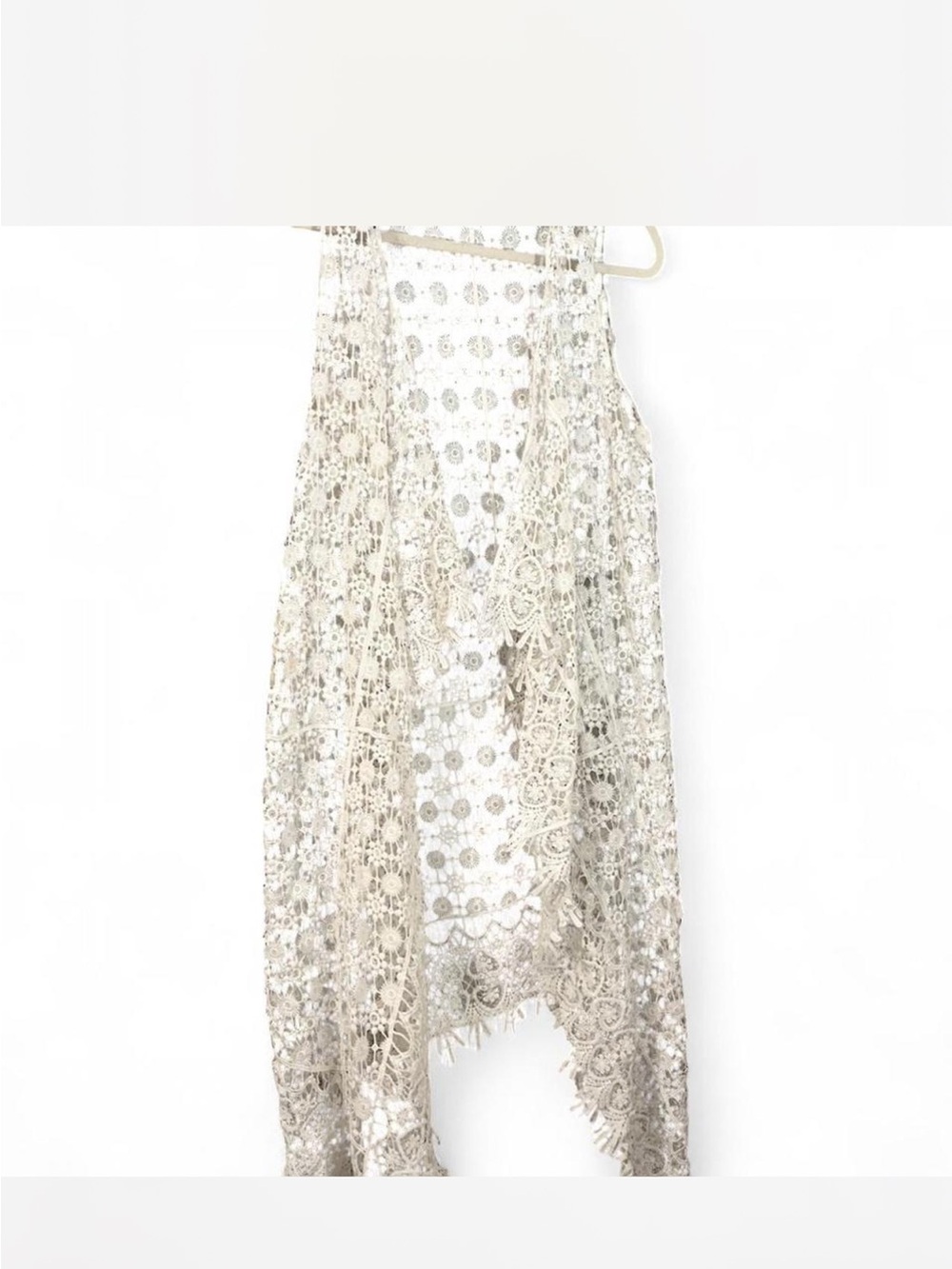 Cato Cream Crochet Lace Tank Vest